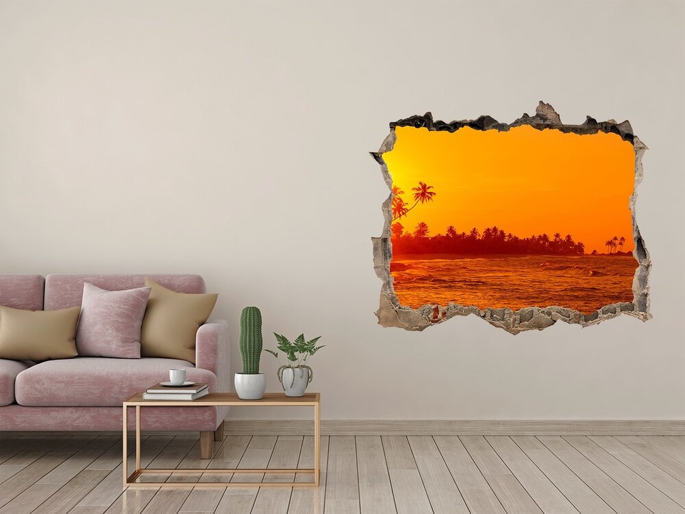 Hole in the wall sticker Sunset beach