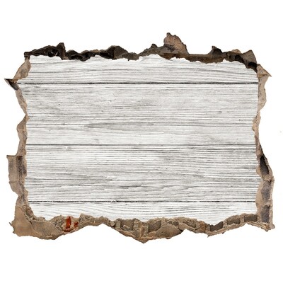 Hole wall sticker Wooden floor in a hole in the wall