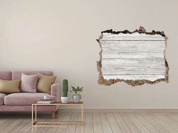 Hole wall sticker Wooden background