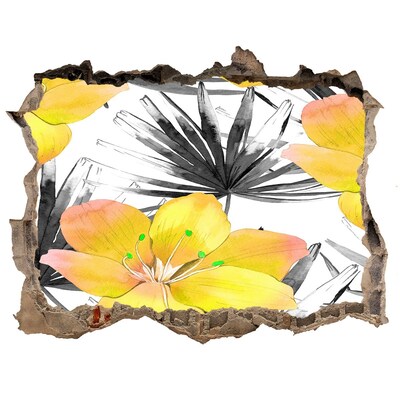 Hole wall sticker Hole-in-the-wall tropical garden