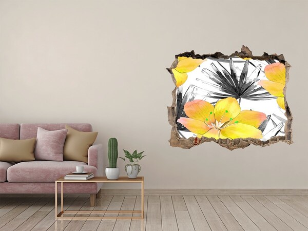 Hole wall sticker Hole-in-the-wall tropical garden