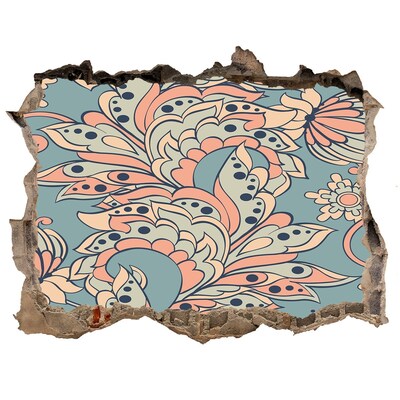 Hole wall sticker Hole in the Wall Floral Pattern