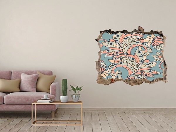 Hole wall sticker Hole in the Wall Floral Pattern