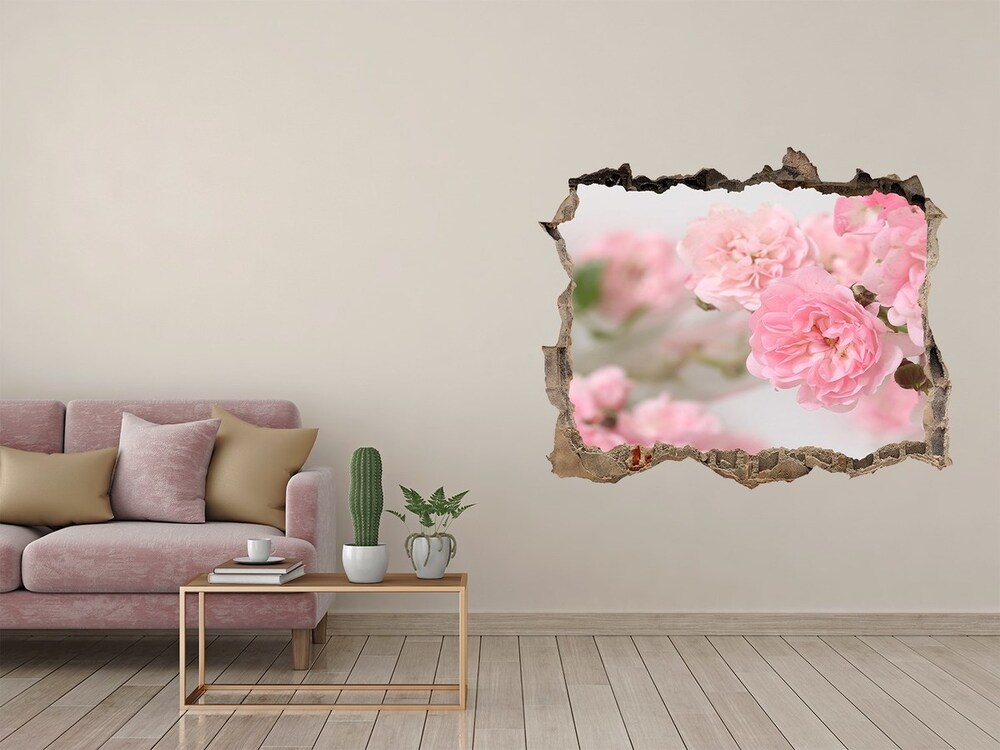 3D wall hole wallpaper Wild roses