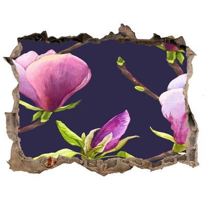 Hole in the wall sticker Magnolia flowers through a hole in the wall