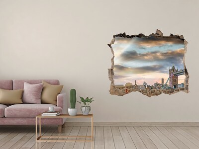 Hole wall sticker Tower Bridge in London