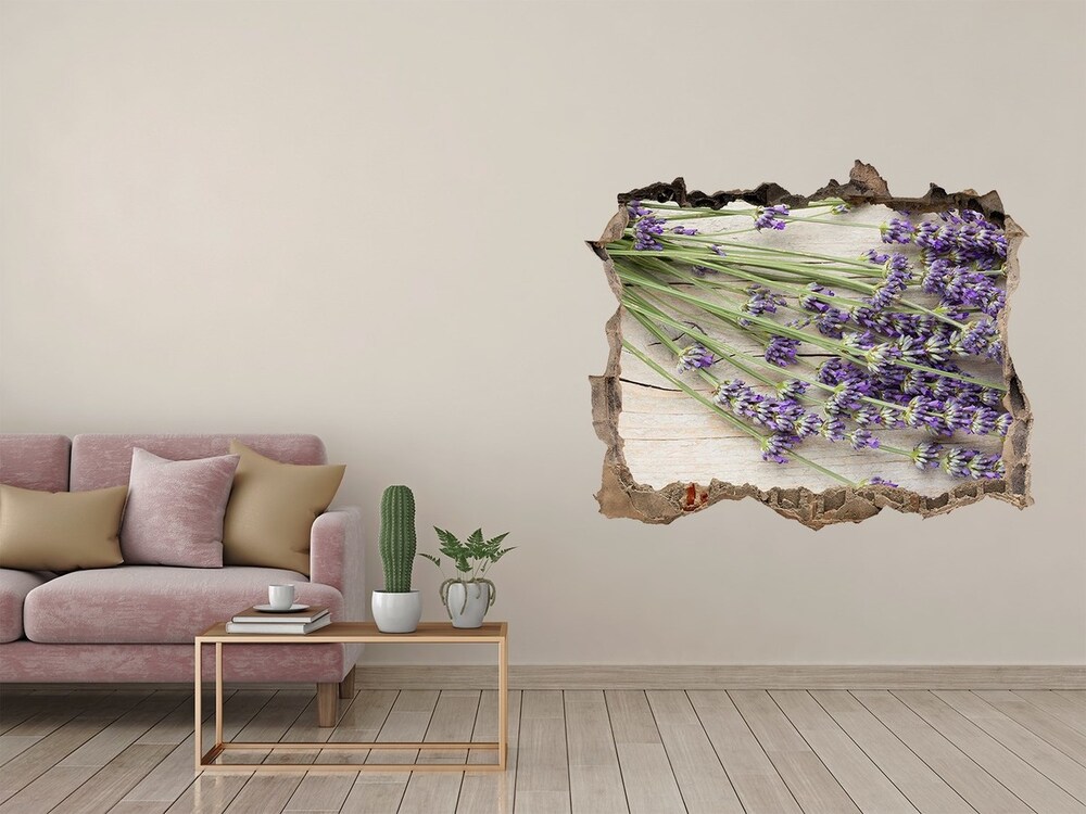 Hole in the wall decal Lavender in a pot