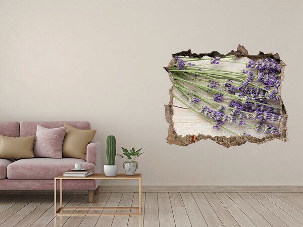 Hole in the wall decal Lavender field behind the wall