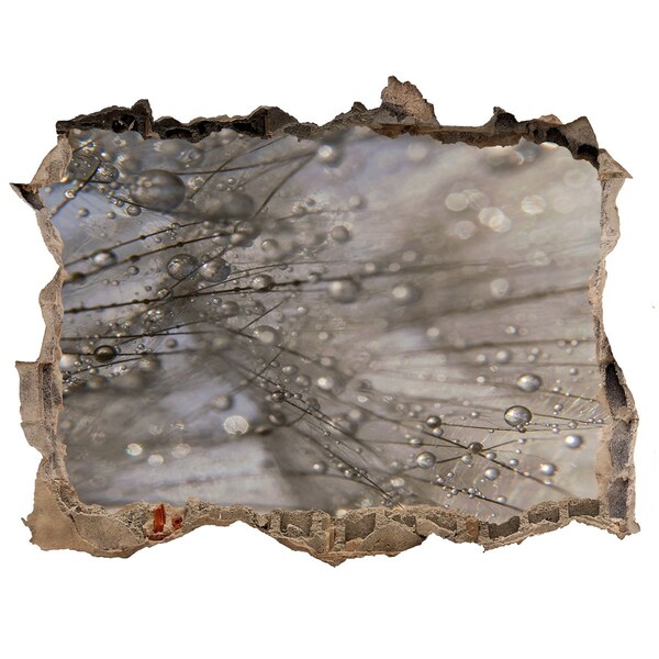 Hole in the wall sticker Water drops on glass