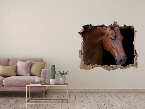 Hole in the wall decal Brown horse