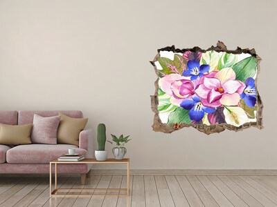 Hole in the wall sticker Bouquet of flowers