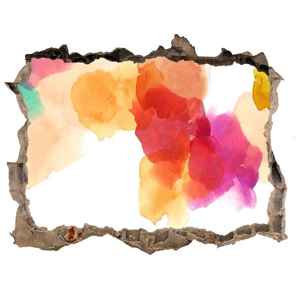 3D wall hole wallpaper Colorful hole in the wall