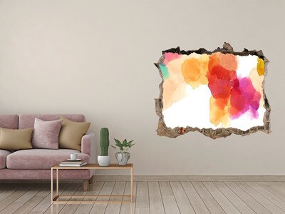 3D wall hole wallpaper Colorful hole in the wall