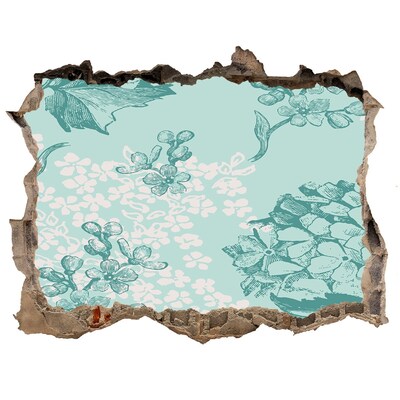 3D wall hole wallpaper Hole in the Wall Floral Mural