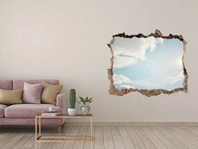 Hole in the wall sticker Sky with sun rays