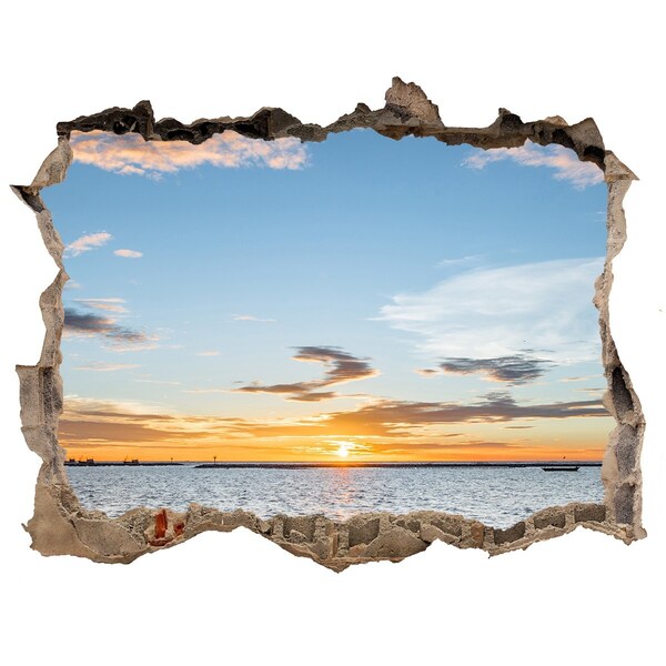Hole in the wall decal Sunset over the sea