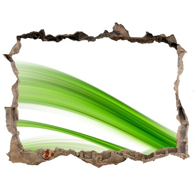 3D wall hole wallpaper Green meadow through a hole in the wall