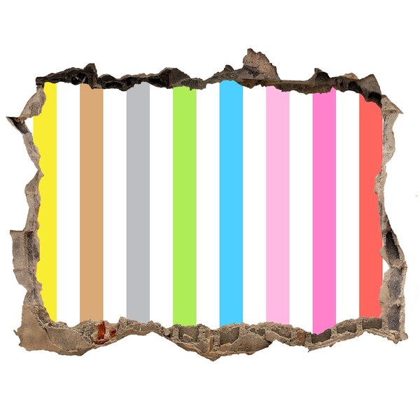 Hole in the wall sticker Colorful stripes