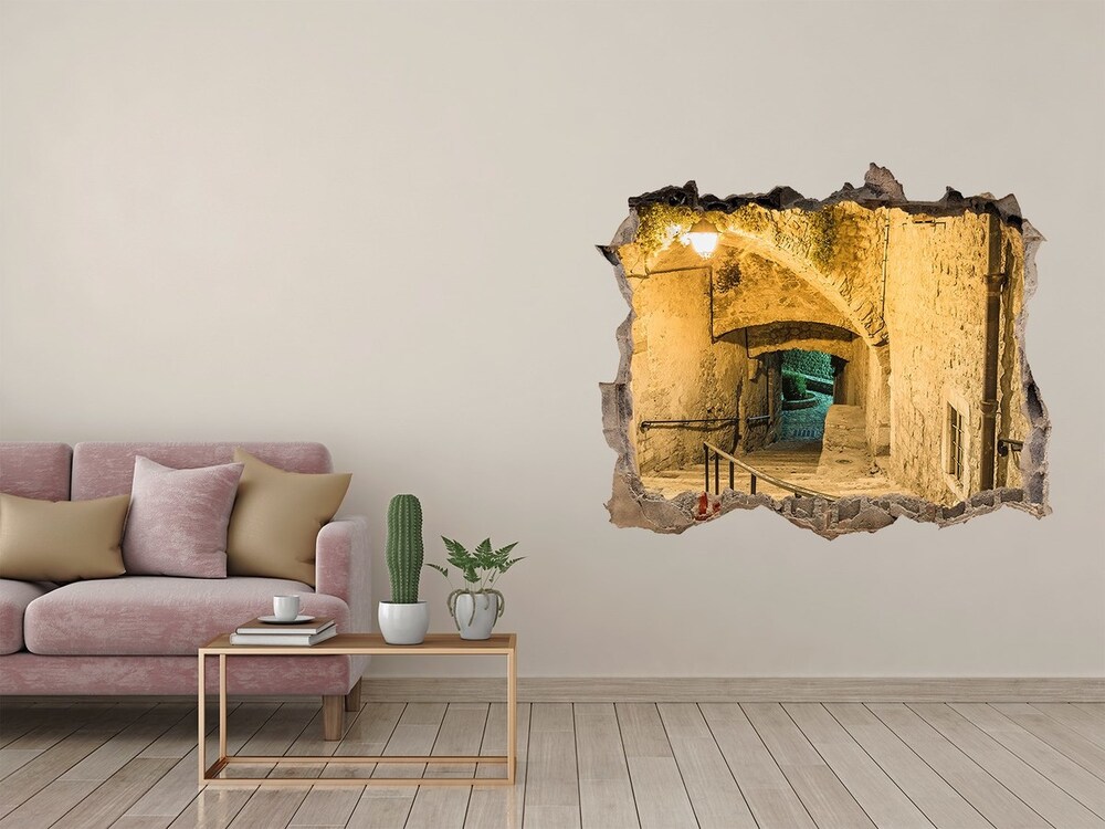 Hole wall sticker Peille at night France