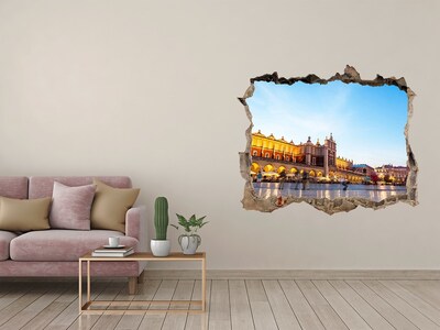 3D wall hole Krakow at sunset