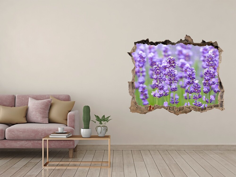 3D wall hole wallpaper Lavender