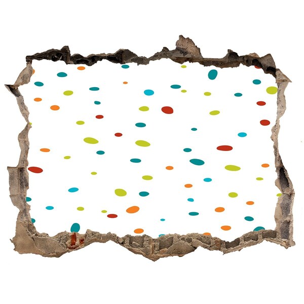 Hole wall sticker Colorful dots on a white background