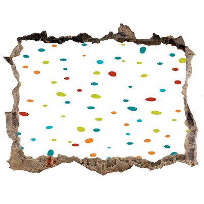Hole wall sticker Colorful dots on a white background