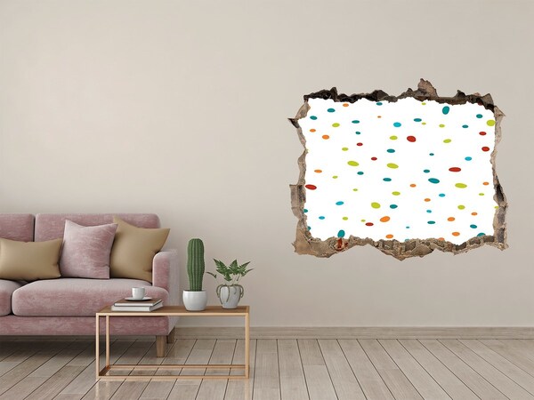 Hole wall sticker Colorful dots