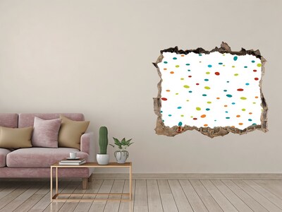 Hole wall sticker Colorful dots