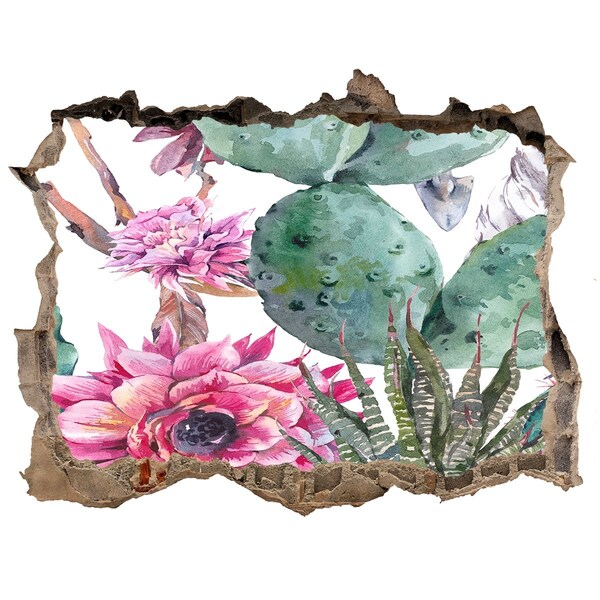 Hole in the wall decal A floral oasis behind the wall