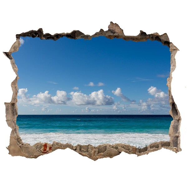 Hole in the wall sticker Seychelles beach