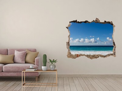 Hole in the wall sticker Seychelles beach