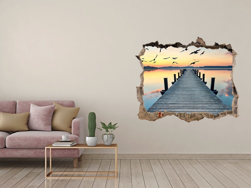 Hole wall sticker Wooden pier