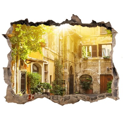 Hole in the wall sticker A charming courtyard in a sunny town