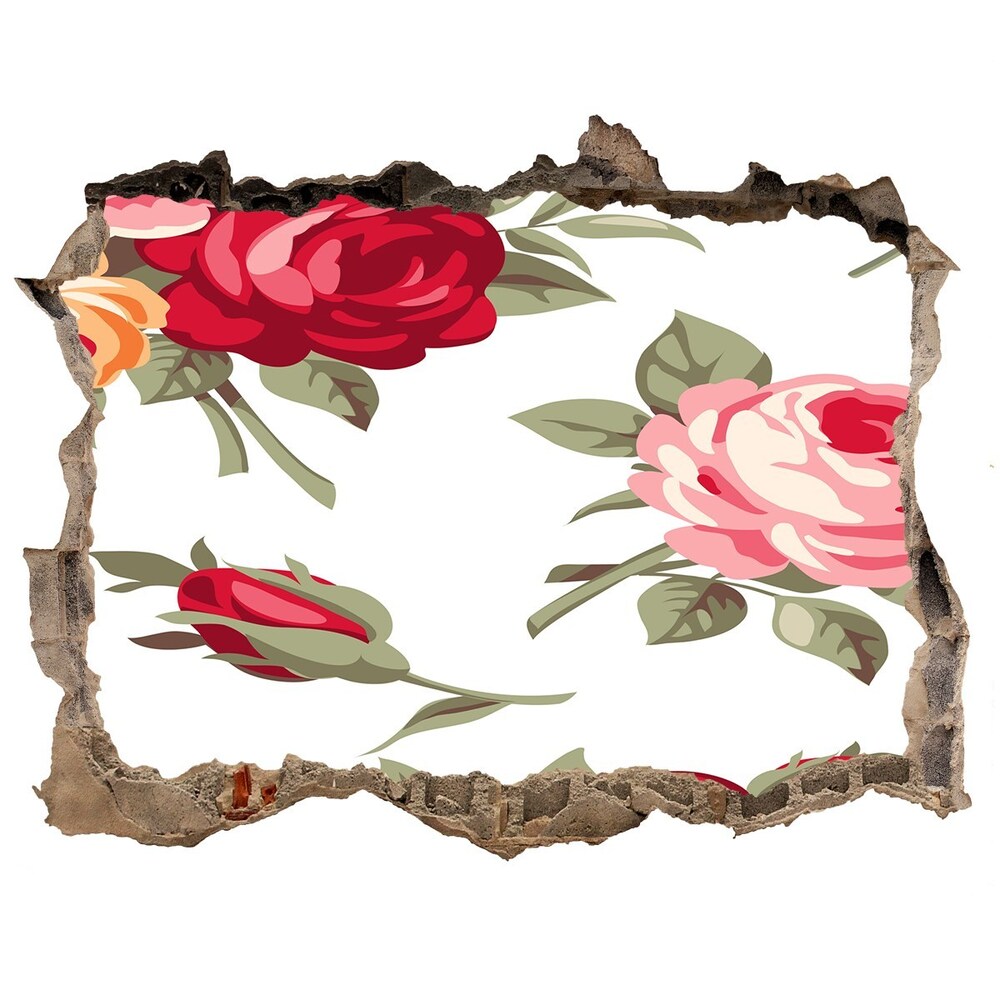 Hole in the wall decal Roses