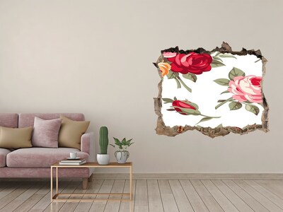 Hole in the wall decal Roses