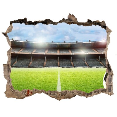 Hole in the wall sticker Football stadium from behind the wall