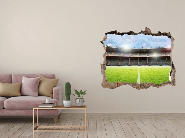 Hole in the wall sticker Football stadium from behind the wall