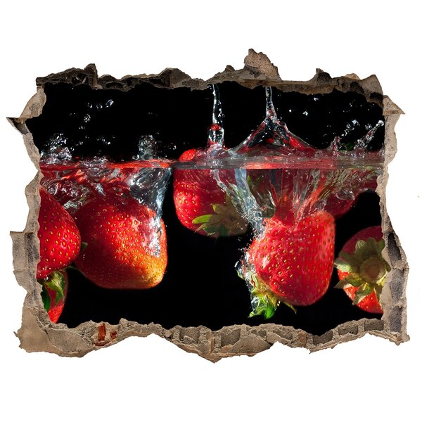 Hole in the wall sticker Strawberries under water