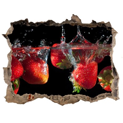 Hole in the wall sticker Fruity splash with strawberries
