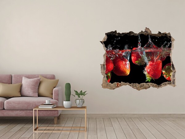 Hole in the wall sticker Fruity splash with strawberries