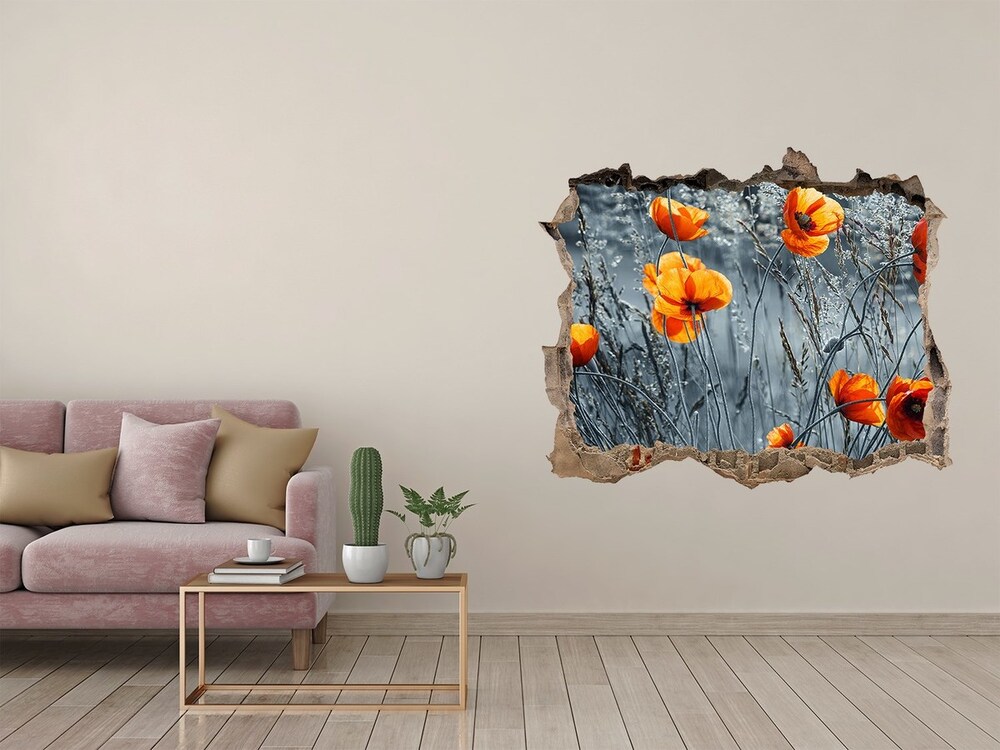 Hole in the wall sticker Field poppy seed