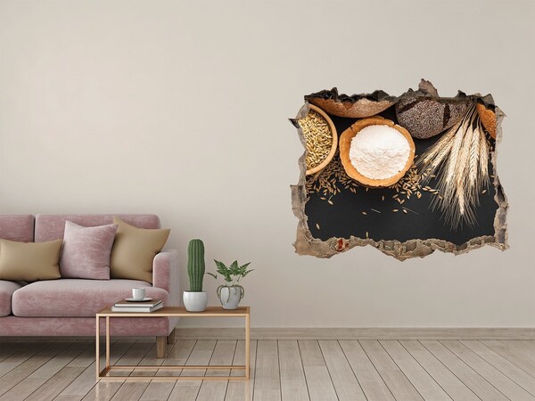 Hole in the wall decal Bread and wheat