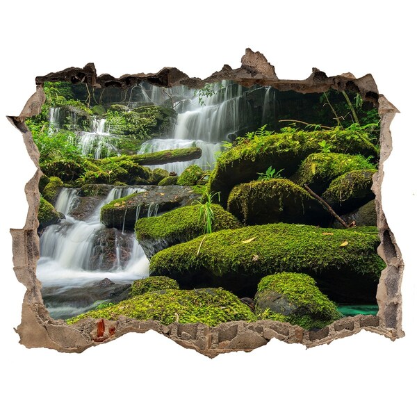 Hole in the wall decal Green Oasis with Waterfall