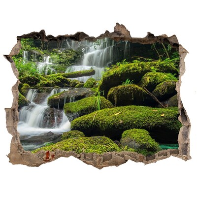 Hole in the wall decal Green Oasis with Waterfall