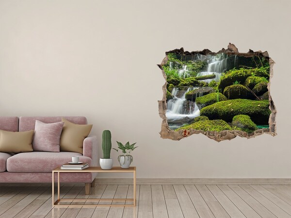 Hole in the wall decal Green Oasis with Waterfall