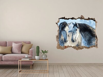 Hole in the wall decal Horses in virtual space