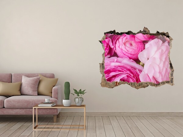 Hole in the wall decal Wild roses