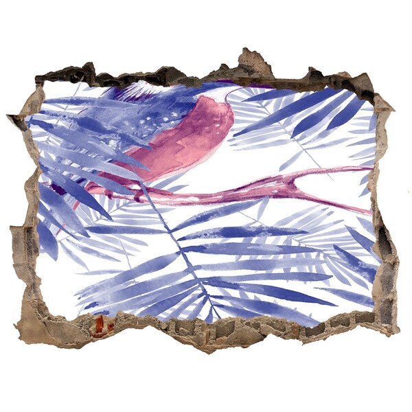 3D wall hole wallpaper Tropical paradise behind the wall