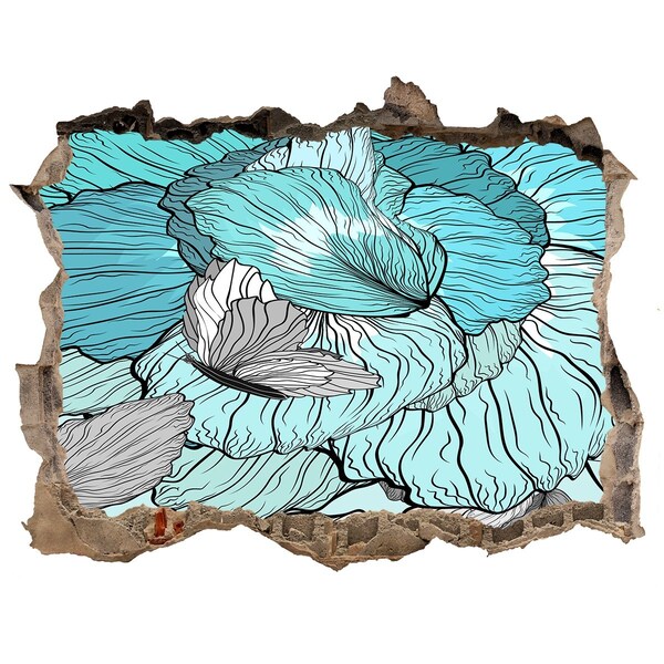 Hole in the wall sticker A floral oasis in concrete